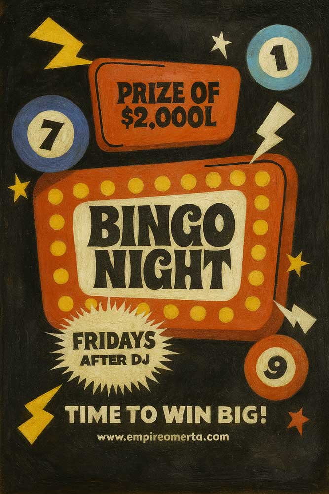 Members Bingo Friday 8:30pm SLT.