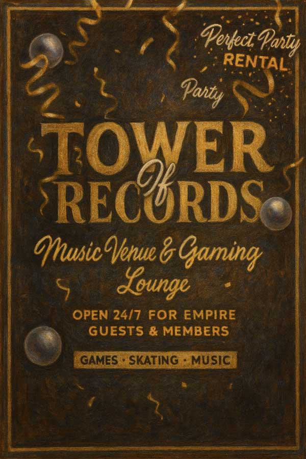Tower of Records Club Rental Party!